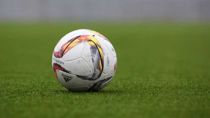 A ball on a soccer field