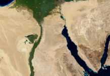 The Nile river from space