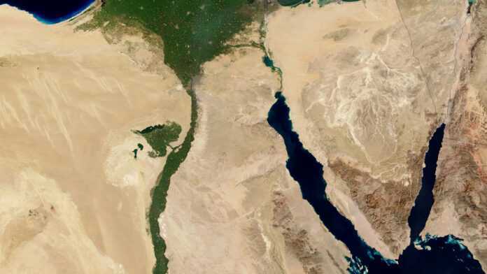 The Nile river from space