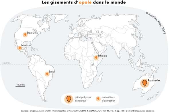 Pays producteurs d'opale dans le monde